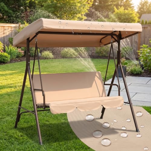 Toldo para columpio de jardín impermeable que soluciona lonas rotas 8