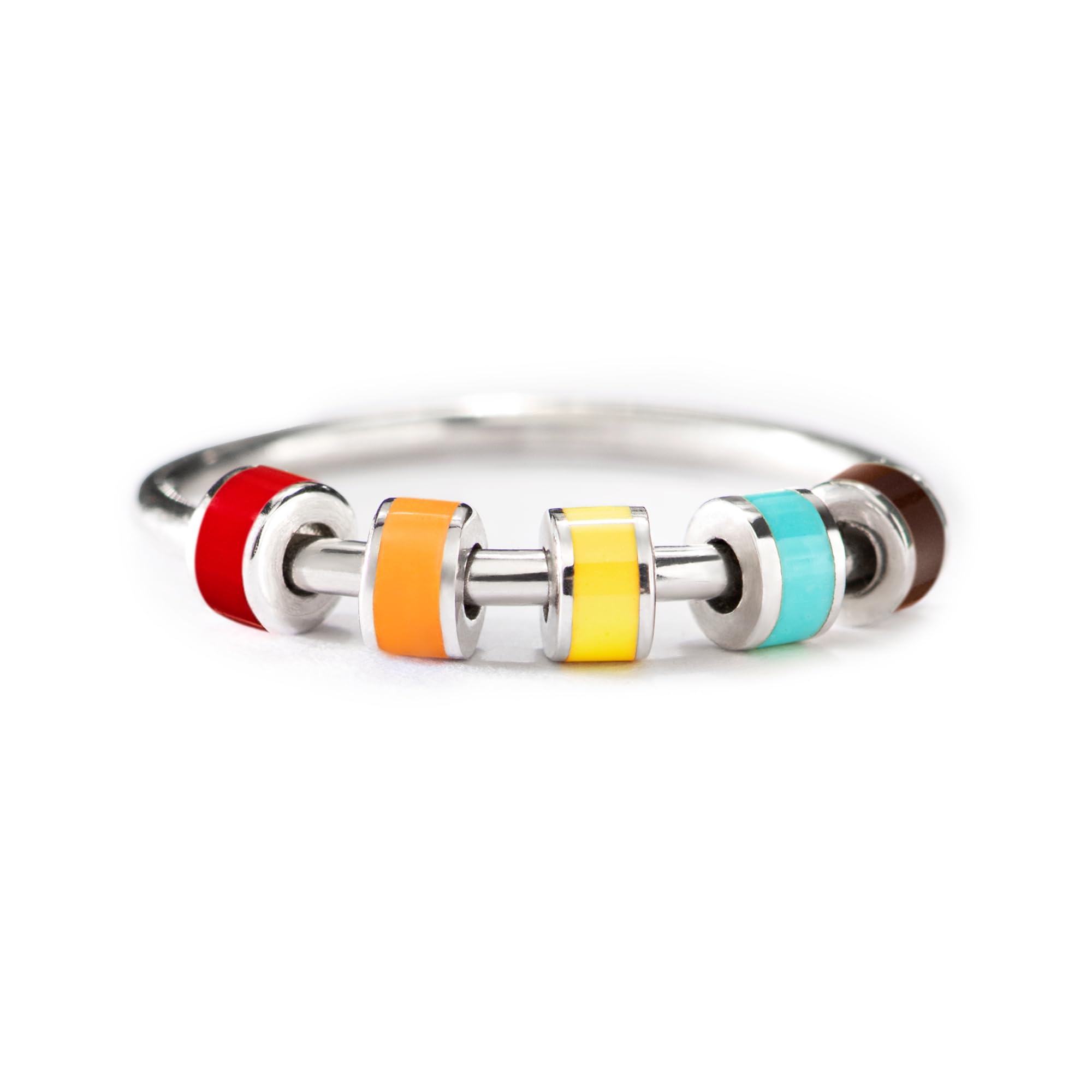 STORYJEWELLERY Fidget Ring, 925 Sterling Silver Anxiety Rings for Women, Spinner Ring, Silent Spinning Silver Stress Rings, Fidget Jewelry, Womens