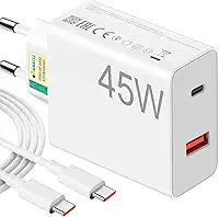 Carregador Turbo 45W Ultra Rápido Tipo C e USB Com Carregamento Rápido + Cabo Tipo C Compatível Com Todos Os Dispositivos, Android, Ios 15/16, Xiaomi - Todos Dispositivos Celulares