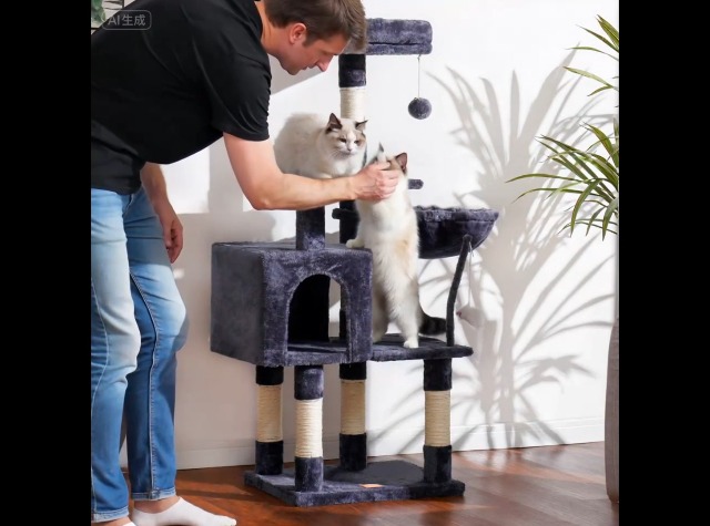 ✴︎Catmobileページ✴︎ Amazon.com : Heybly Cat Tree with Toy, Cat Tower Condo for