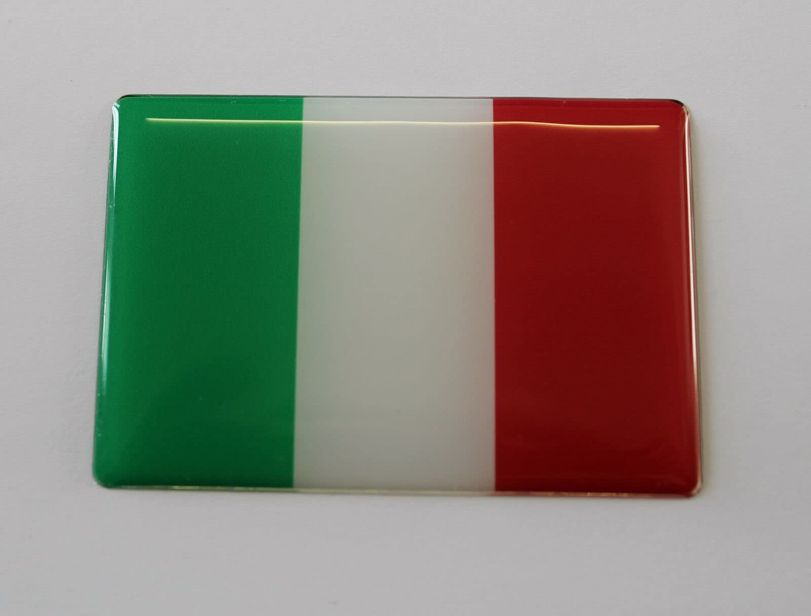 Gelz Italy Flag Sticker/Decal 64Mm X 44Mm - With High Gloss Domed Gel Finish