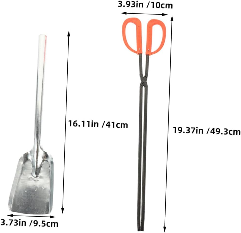 VALICLUD Fireplace Tongs and Charcoal Shovel Set Xmas Iron Fire Tools