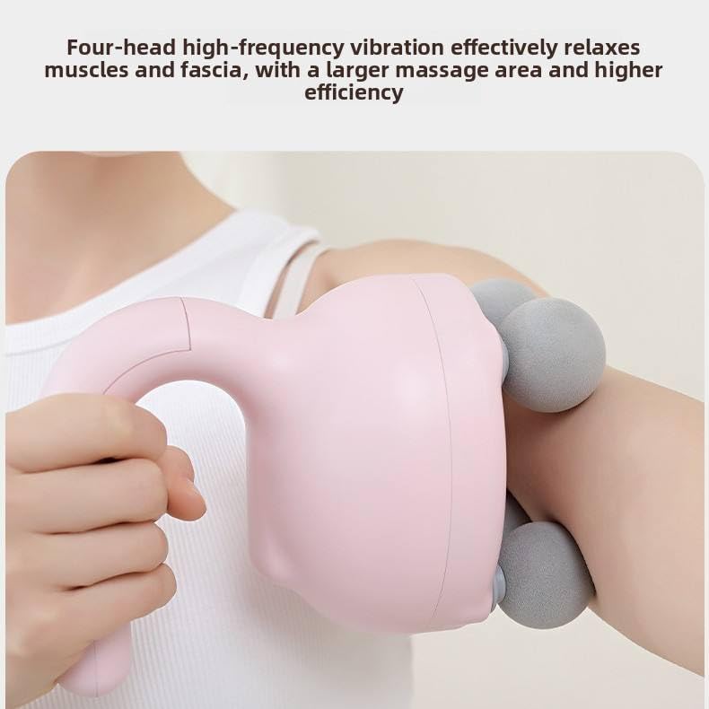 Image of Dealsure Percussion Massager Gun for Pain Relief | Rechargeable with 4 Heads | Handheld Massager Machine for Body Pain | for Back, Neck, Shoulder & Foot | Reduces Stiffness & Soreness