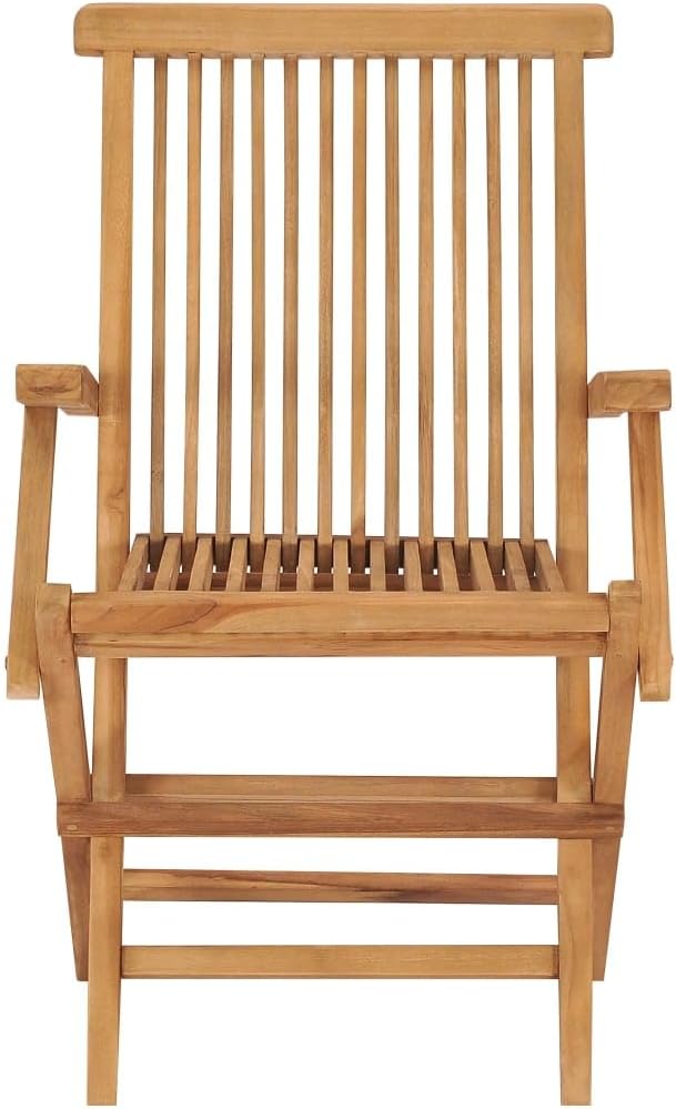 Garden Chair Set of 3 Teak Brown Teak Wood Medium Foldable,3Piece Folding Garden Chairs with Rustic Charm Durable Teak Wood Design for Outdoor Use Outdoor Furniture