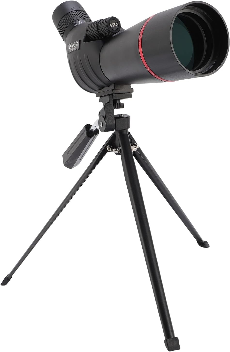PUSOKEI Spotting Scope with Tripod, 15-45X Zoom Spotting Scopes with 60mm Large Aperture Lens, Phone Holder, Water Proof Spotter Telescope for Bird Watching, Wildlife Observing