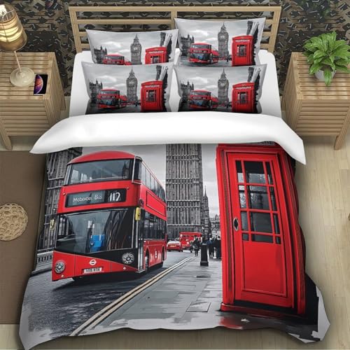 Parure de lit microfibre douce contre la transpiration nocturne housse couette Londres - 4