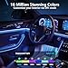 FCPVHOY car led Lights Interior,car Ambient Lighting,Inside Lights for car,APP Control 16 Million Colors Music Sync,DIY Mode Multicolor led Lights for car Interior,Trucks,SUVs,15V USB Power