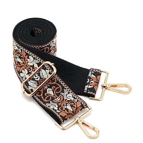 Image of Wide Shoulder Strap Adjustable Replacement Belt Guitar Style Crossbody Bag Handbag Strap Multicolor Canvas Straps(Wide:2in)(Color47)
