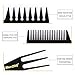 BlueZOO Salon Barbers Comb 3 in 1 Fish Tail Bone Shape Hair Extensions Styling Detangling Coloring Comb for Slicked-back Undercut Mohawk Bowl Cut Quiff