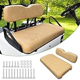 HEOHOU Golf Cart Front Seat Replacement Cushion Assembly Kit for EZGO TXT Medalist 1994-2013 Models,Golf Cart Front Seat Back and Seat Bottom Cushion,Tan