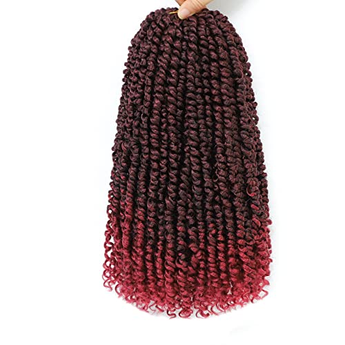 12inch Passion Twist Hair 8packs Pre Twisted Passion Twist Crochet Hair For Black Women Pre Looped Curly Crochet Hair Short Passion Twist Synthetic Crochet Hair Extensions