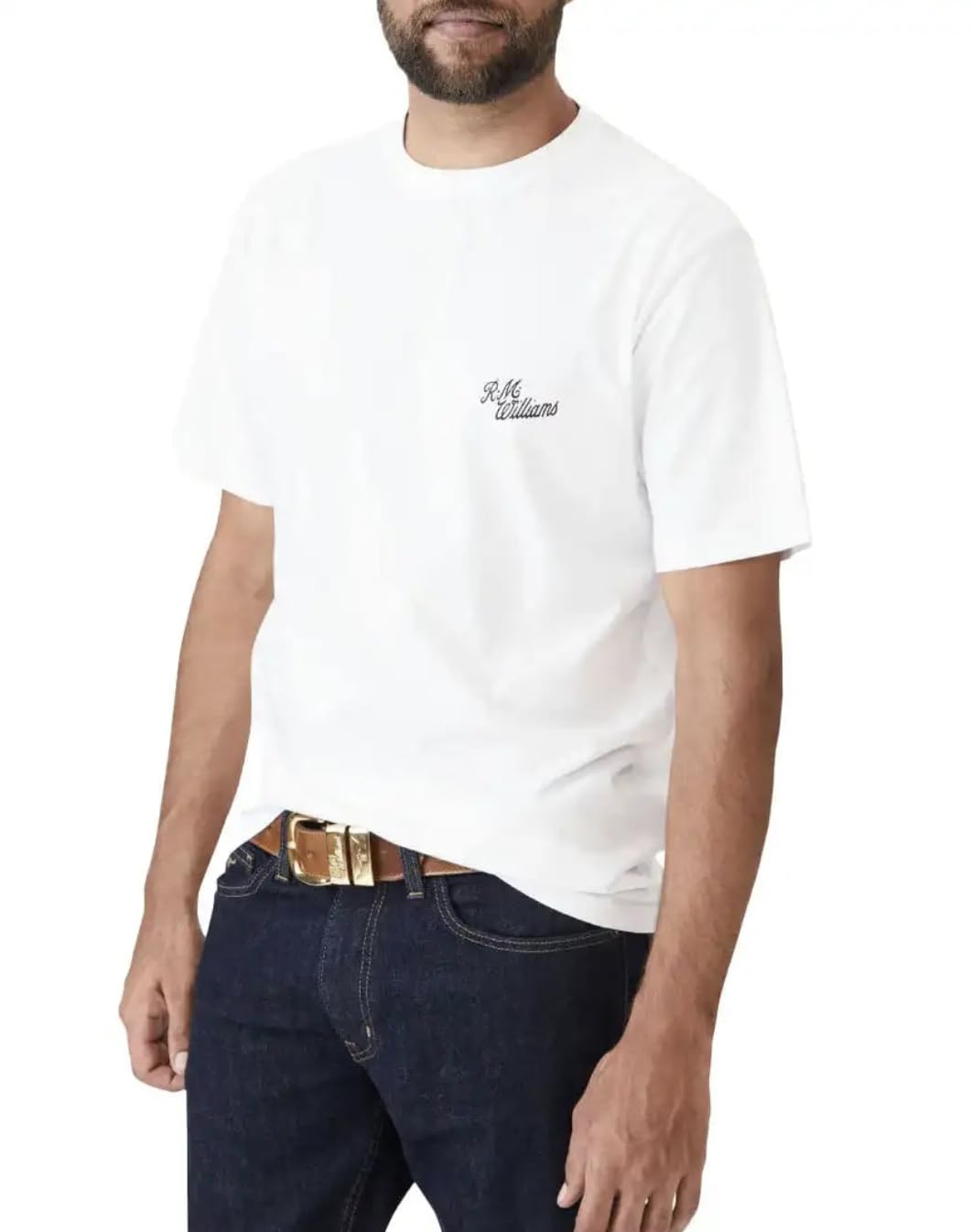 RM Williams Mens Byron T-Shirt (UK, Alpha, M, Regular, Regular, White)