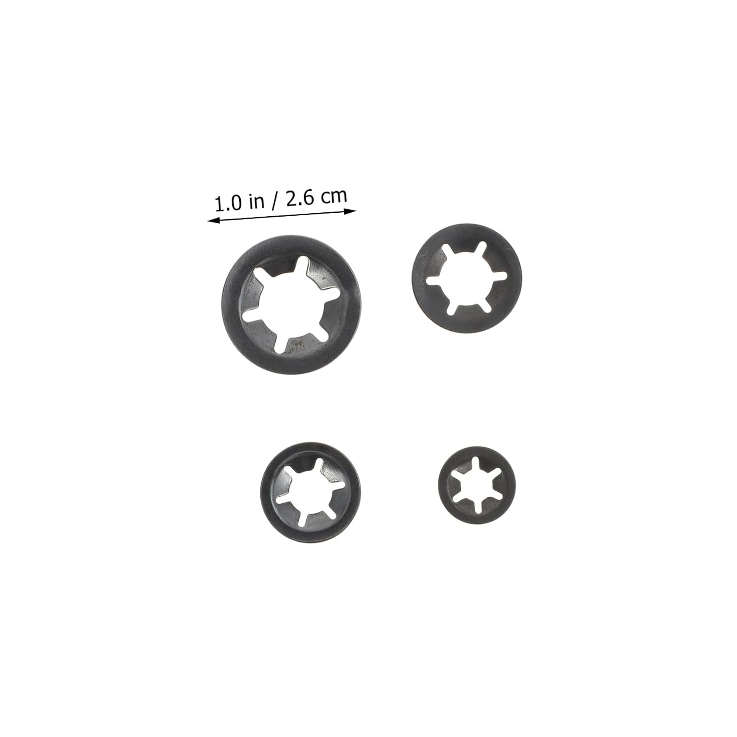 GALPADA 260pcs Manganese Steel Push-on Locking Star Tooth Washers Assortment Kit M3- for Industrial Fastening and Retaining Applications