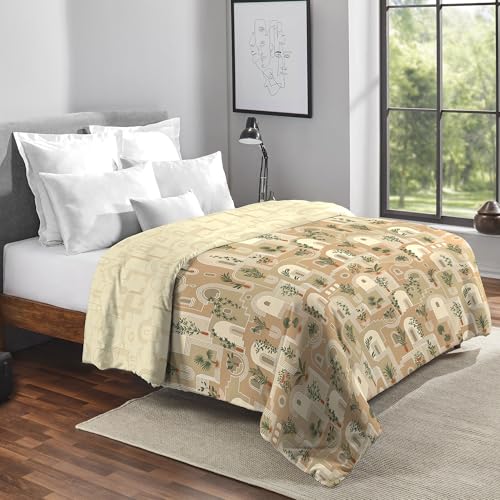 Image of HOME ELEGANCE by Mytrident Printed AC Comforter Set Double Bed | Quilt Blanket for Summer| King Size | 220 cms x 240 cms | Summer House
