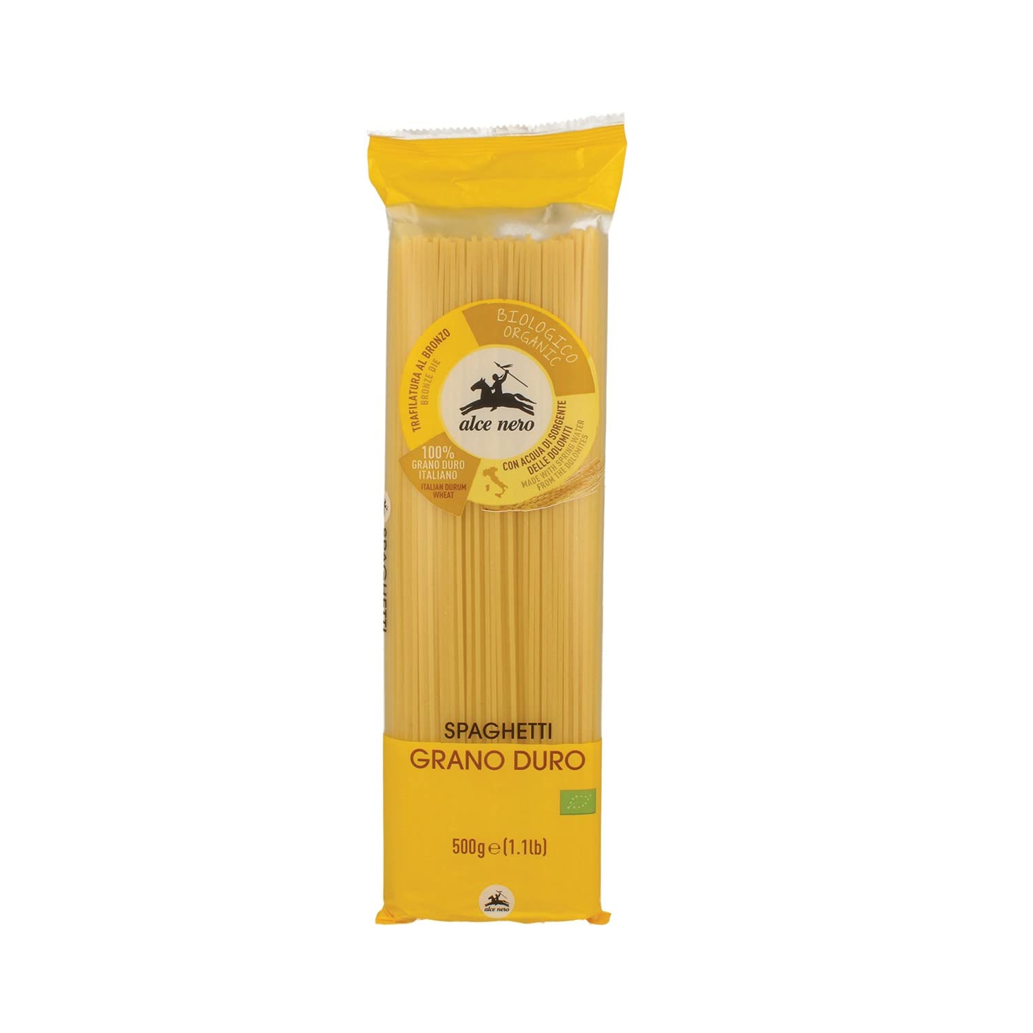 Alce Nero Organic Durum Wheat Spaghetti gluten free| Spaghetti N 3 Semola Bio 500g