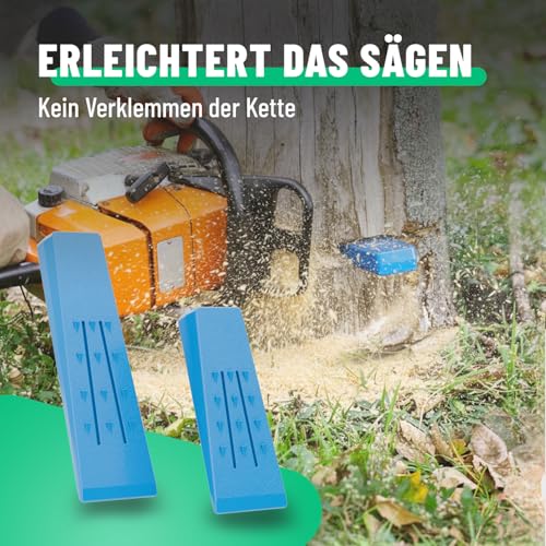 greate Kunststoff Fällkeile Forst Set 5-teilig - Schlagfest, frostbeständig & rutschfest - 2X 20 cm + 3X 15 cm Fällkeil Kunststoff - Forstkeile - Forstkeil