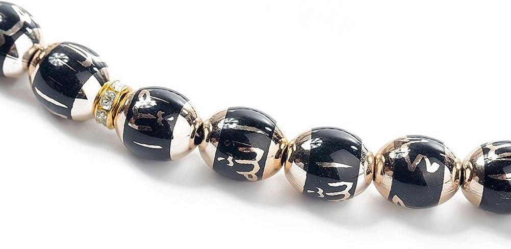 Tasbih Prayer Beads Allah & Muhammad Islamic Prayer Rosary Muslim Islam Misbaha Tasbeeh Sibha 33 Prayer Beads Bracelet (black) - Image 6