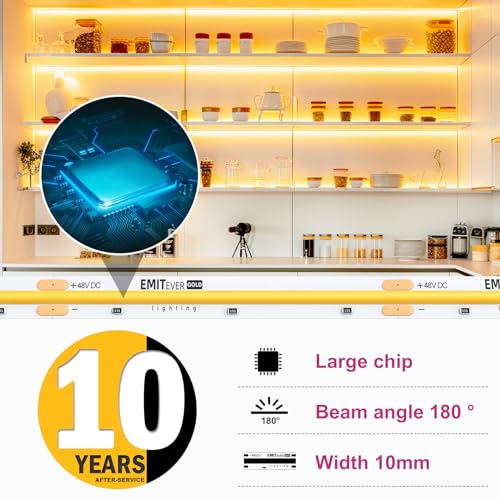 Tira de LED COB 48V 2700K 16.4 pies, 2250 LEDs, Dimmable miniatura 3