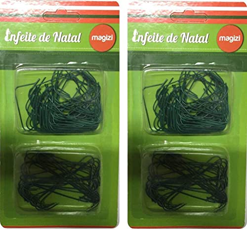 Kit 200 Ganchos Aramado Flexível para Bolas e Enfeites Árvore Natal - Magizi