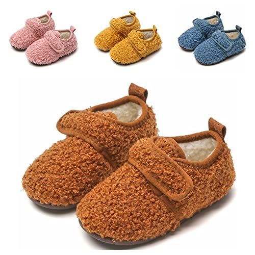 Boys Girls Toddler slippers with Plush Non-slip house slippers for kids,Cozy Kids House Slippers,Toddler Slip-On Shoes for Girls Boys