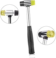 Vista 2 de Medidores de anillos para anillos de boda, de doble cabeza de plástico y martillo de goma, mazo de metal para joyeros