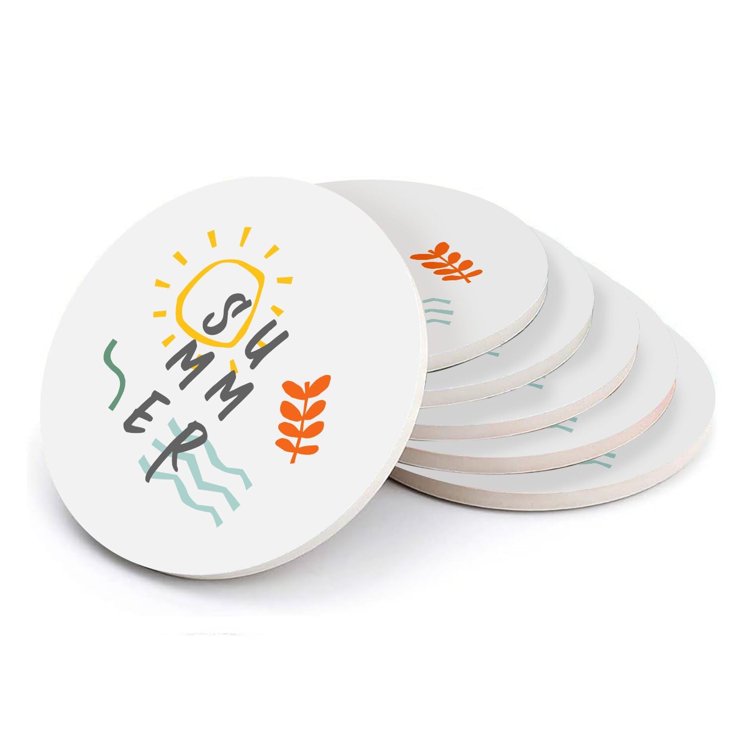 Sous-verres ronds en céramique pour des apéritifs d'été réussis sur la terrasse de vos vacances