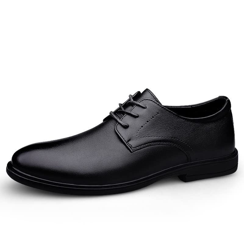 Shoes Dress Oxford for Men Lace Up Round Burnished Toe Faux Leather Derby Shoes Rubber Sole Anti-Slip Slip Resistant Block Heel Non Slip Party2