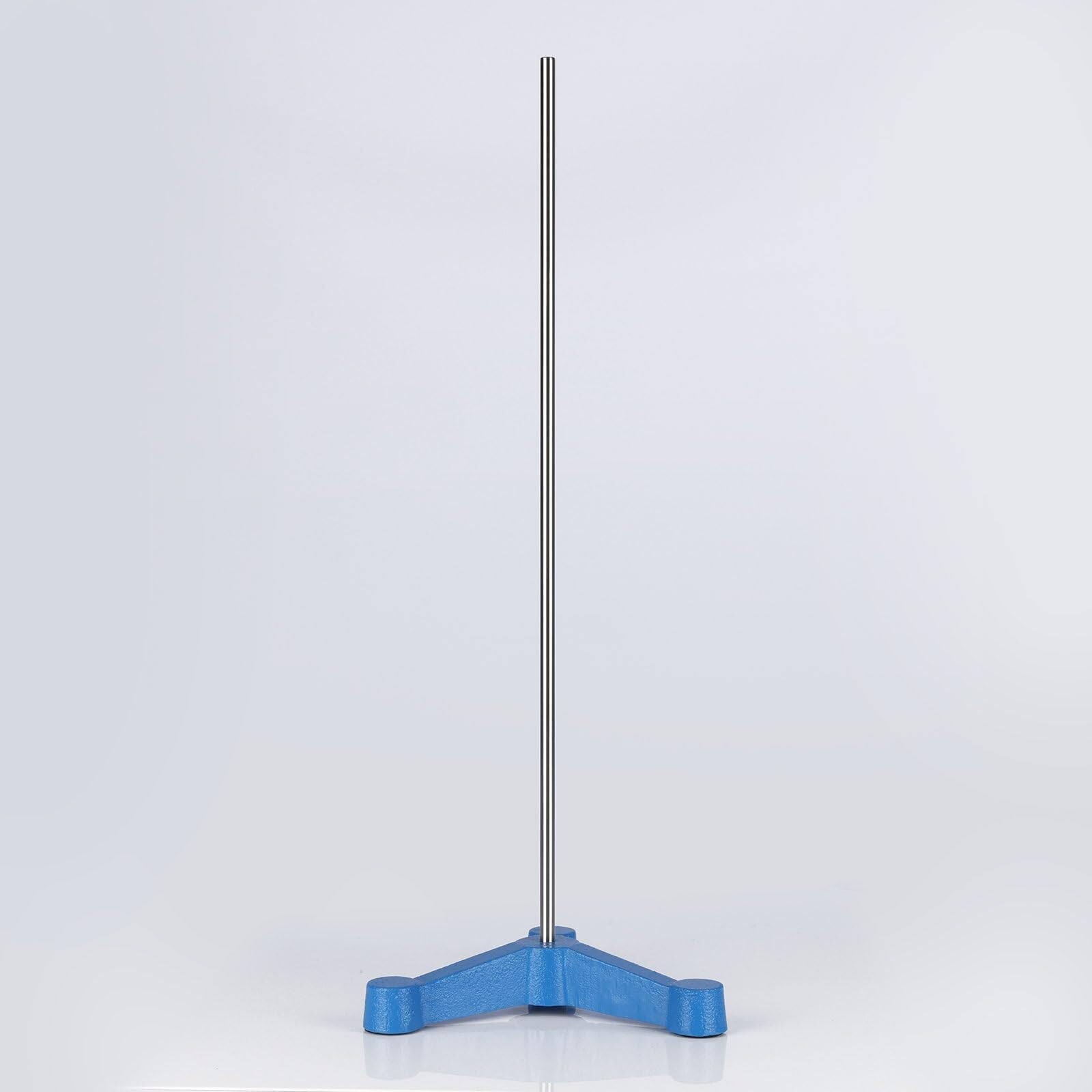 Base per retorta triangolare a treppiede con asta lunga - Supporto da laboratorio in acciaio inossidabile durevole per esperimenti stabili, 135 mm