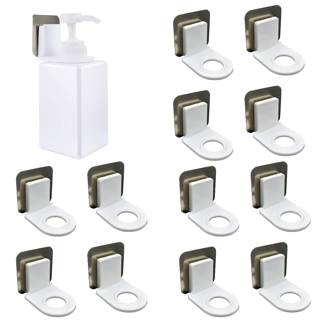 FOROLY Shower Gel Bottle Rack Hook Self Adhesive Wall Mounted Shampoo Holder Hook Shower Gel Bottle Rack Hanger Liquid Soap Shower Holder for Wall Kitchen Bathroom Toilet (Pack of 12) (B0BNP27J6B) Amazon Price History, Amazon Price Tracker