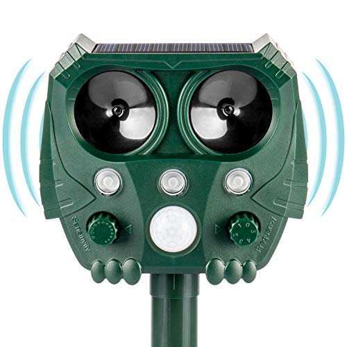 Preisvergleich Produktbild yipin Ultraschall Tiervertreiber Solar Tierabwehr Wasserdicht Abwehr Katzenschreck Hundeschreck Marderabwehr vogelabwehr