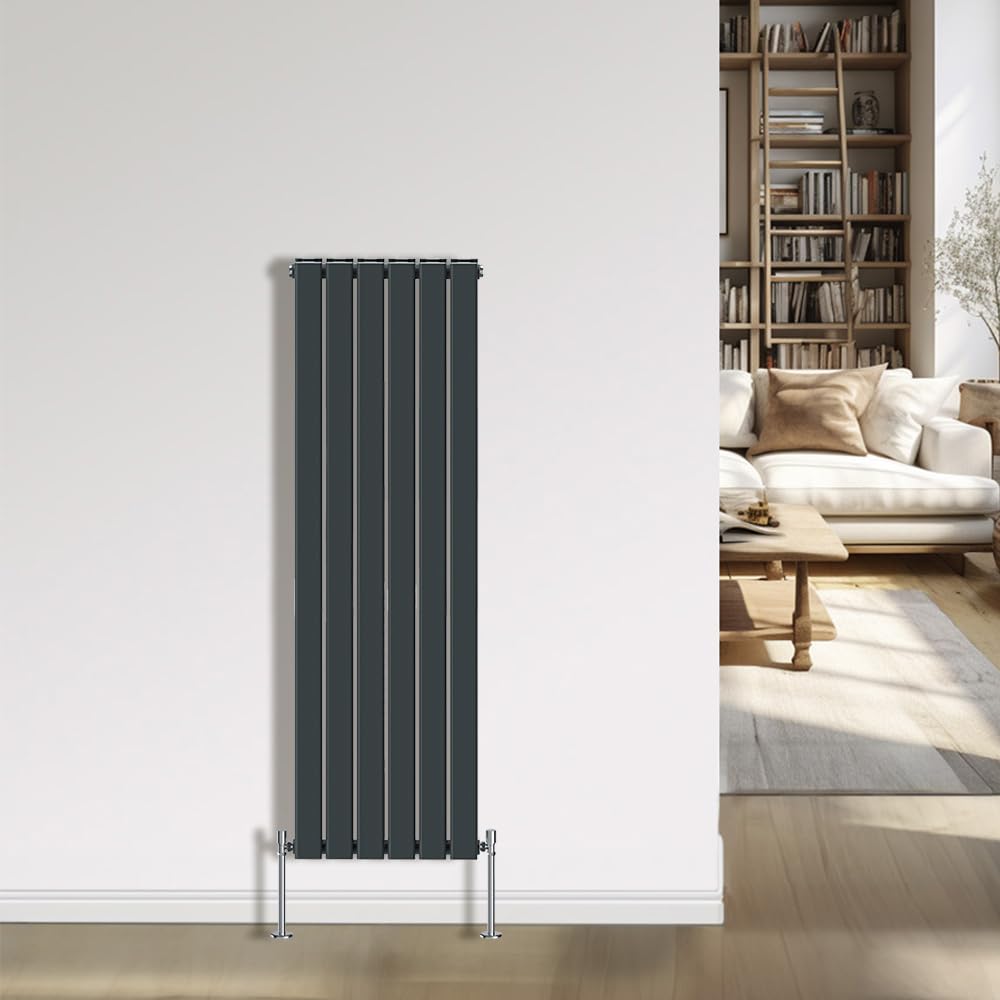 NRG Anthracite Radiator 1600x408mm Double Flat Panel Home Designer Radiator