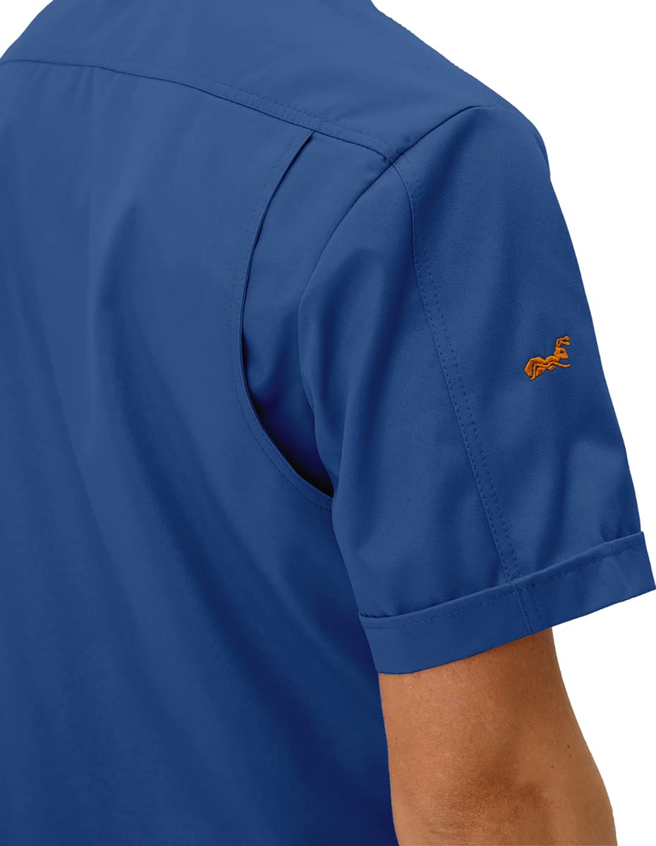 strongAnt - Chaqueta de cocinero para hombre easyClean, incluye botones de bola. Chaqueta de panadero de manga corta/manga larga, fácil de planchar, estilo slim fit