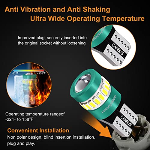 Holonyakoo 194 Led Bulb White T10 168 W5W 2825 Led Bulbs With Canbus For Car Rv License Plate Turn Signal Lights Map Lights Side Marker Lights Parking Lights Bulbs Dc 12-18V 6000K (Set Of 2) #TOP3