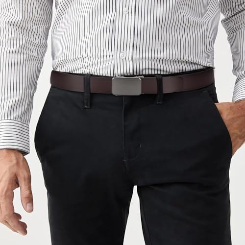 Micro Adjustable Dress Pants Belt - Genuine Leather Ratchet Belt for Men4