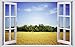 Produktbild DesFoli Getreide Feld Landschaft 3D Look Wandtattoo 70 x 115 cm Wanddurchbruch Wandbild Sticker Aufkleber F054
