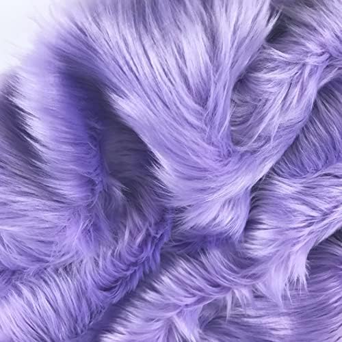 Bianna Creations Faux Fur Fabric Pieces | US Based Seller | Shaggy Squares | Craft, Sewing, Costumes, Solid Colors (Lavender, 3x5 ft)