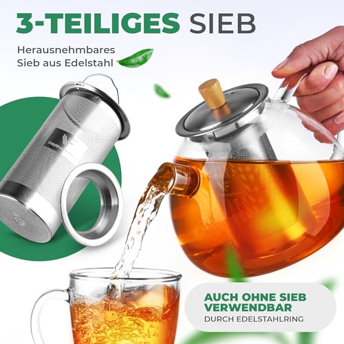 Teekanne Neighbour’s Friend 1,5 l aus Glas für losen Tee