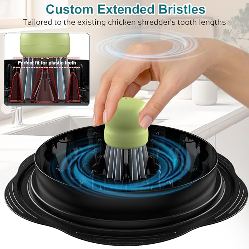 Image of Mini Dish Brush for Cleaning Chicken Shredder, Palm Brush Dish Scrubber with Ergonomic Grip, Kitchen Brush for Washing Dishes, Pans, Pots, Sink (4, Matcha)