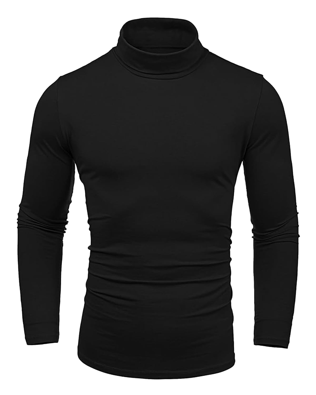 Uusollecy Pull Col Roulé Homme Coupe Ajustée Élastique Léger Basique sous-Pull Manches Longues