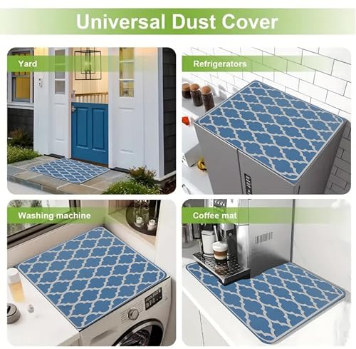 Image of Homecloud Non-Slip Washing Machine Mat - Durable Waterproof Protective Cover for Washer & Dryer, Dust-Resistant Mat Ideal for Laundry Room & Kitchen Appliances (Blue)