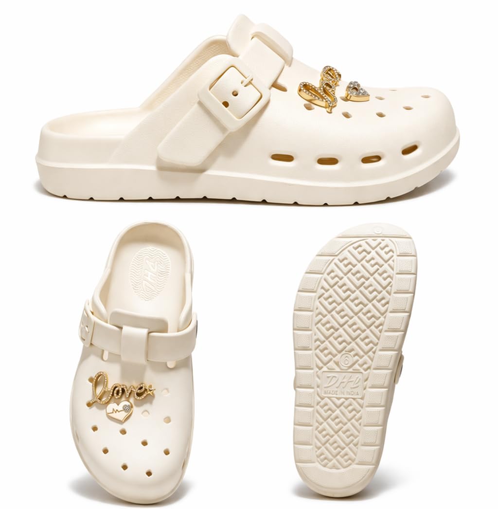 penilo Women’s Lightweight Clogs | Soft EVA Slip-On Sandals with Back Strap | Breathable Garden Shoes with Cute Flower Charms | Anti-Slip Comfort Footwear Stylish Women’s Clogs with Flower Charms | Lightweight EVA Slip-On Sandals | Comfortable Anti-Slip Garden & Beach Shoes-picture-23