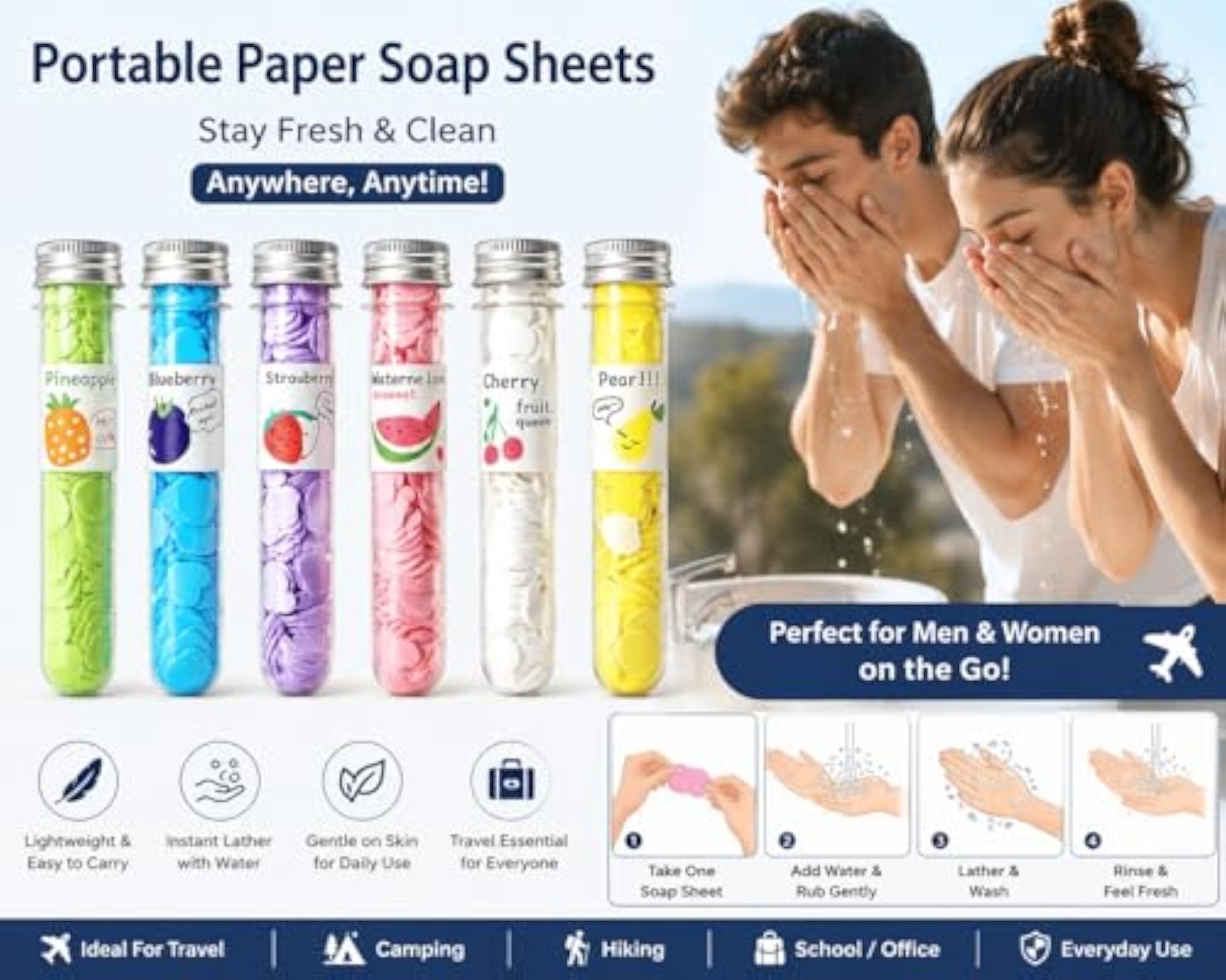 REYANSH HUB Paper Soaps Pack Of 6, Skin Friendly