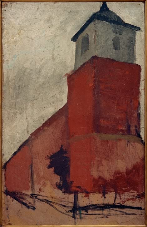 Impression sur toile Kirche à Worpswede Paula Modersohn Becker tableau décoration murale art