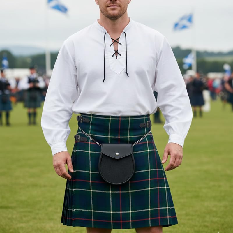 Men’s 5 Yard Tartan Kilt, Authentic Scottish Tartans, Adjustable Leather Straps, Soft Non-Itchy Fabric, Comfortable Fit - Image 2