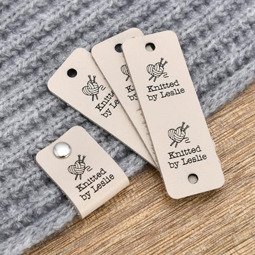 Étiquettes en cuir personnalisées couture lot de 10 avec rivets