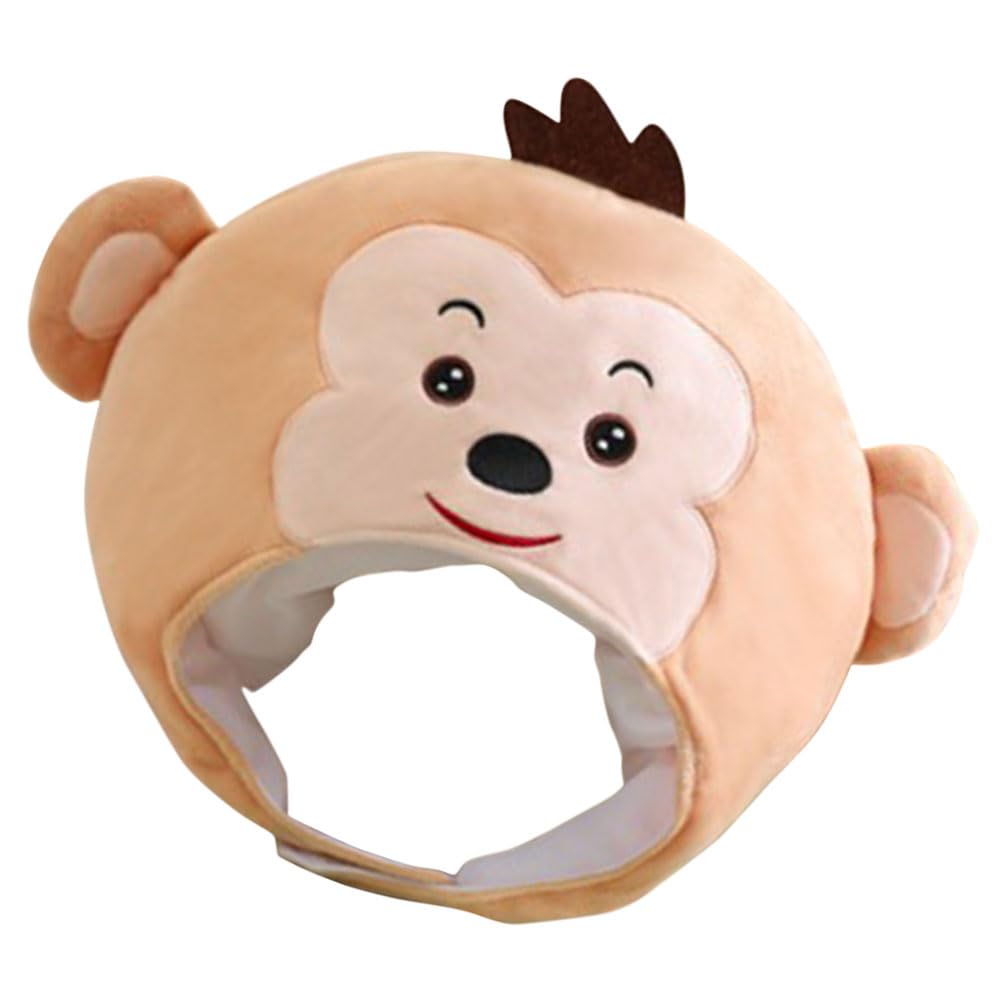 VALICLUD Sombrero de Mono de Peluche para Fiesta y Foto Prop | Beige, Felpa Relleno de Algodón Pp, Diseño Tierno y Decorativo, Ligero y Portátil
