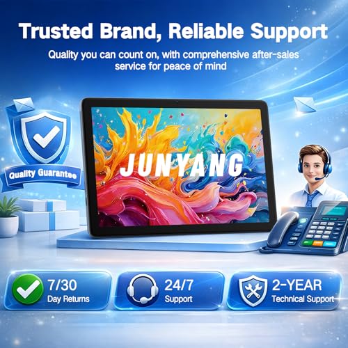 JUNYANG Tablet 10.1 Inch Android 15, 12GB RAM 128GB, Octa-Core, HD, WiFi 6 by JUNYANG - Used condition - Image 8