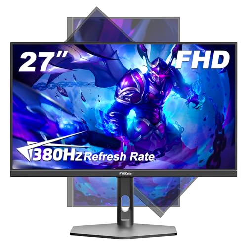 Image of FYHXele 27 inch Gaming Monitor 380Hz, FHD 1080P, 0.5ms Frameless, Ultra Slim Computer Monitor, Height /Pivot /Swivel /Tilt Adjustable Vertical Monitor, Support FreeSync, VESA, DP*2, HDMI*2