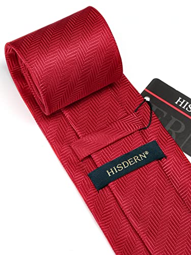Image of HISDERN Mens Striped Tie and Pocket Square Set Necktie for Men | soft smooth texture, wrinkle-free, neat hand-tied knot, gifting ready, regular 3.4 width, coordinated look, business wedding
