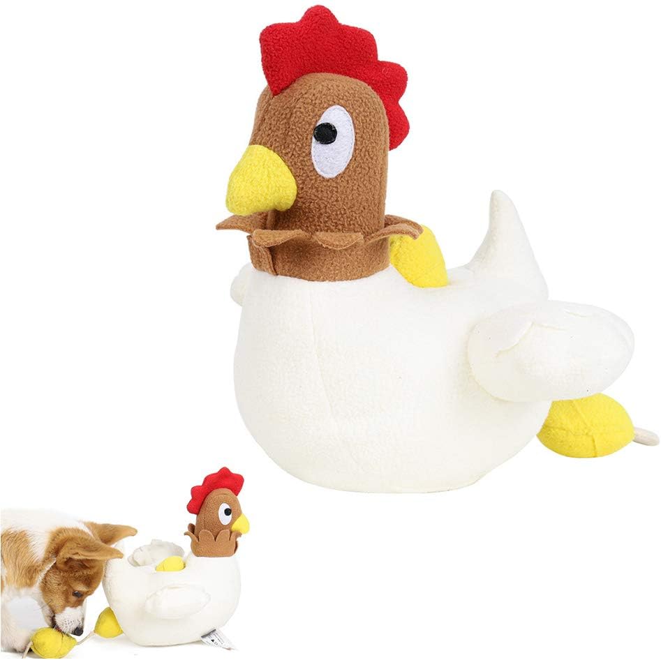 Chipet Studio Dog Toy, Chicken Shaped Lay Egg Dog Snuffle Toy, Hide and Seek Sniffing Interactive Puzzle Toy with Squeaker, Increase IQ…